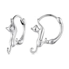 925 Sterling Silver Plated Gold Earrings Size 1.8cm for Women