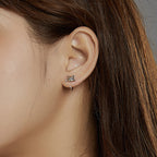 925 Sterling Silver Earrings with Pavé Setting and CZ Stones