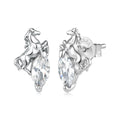 925 Sterling Silver White Gold Plated 1.2 x 0.7 cm Pavé CZ Earrings for Women