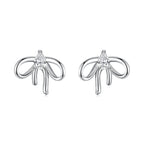 925 Sterling Silver Earrings with Pavé Setting & Oxidized Finish