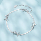 925 Sterling Silver White Gold Plated Adjustable Bracelet for Women
