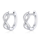 925 Sterling Silver Earrings - 1.2*0.4cm, Platinum Plated for Women