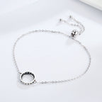 925 Sterling Silver Bracelet 26.5CM with 1.5*1.1CM Pendant for Unisex