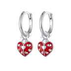 S925 Sterling Silver Enamel Process Pavé Set CZ Earrings