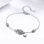 925 Sterling Silver Bracelet 21cm Long with 1.0*1.7cm Charms for Women