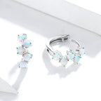 925 Sterling Silver Earrings with Translucent Opal
