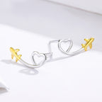 925 Sterling Silver Earrings, 0.6cm, Plated Gold, Plated Platinum for Women