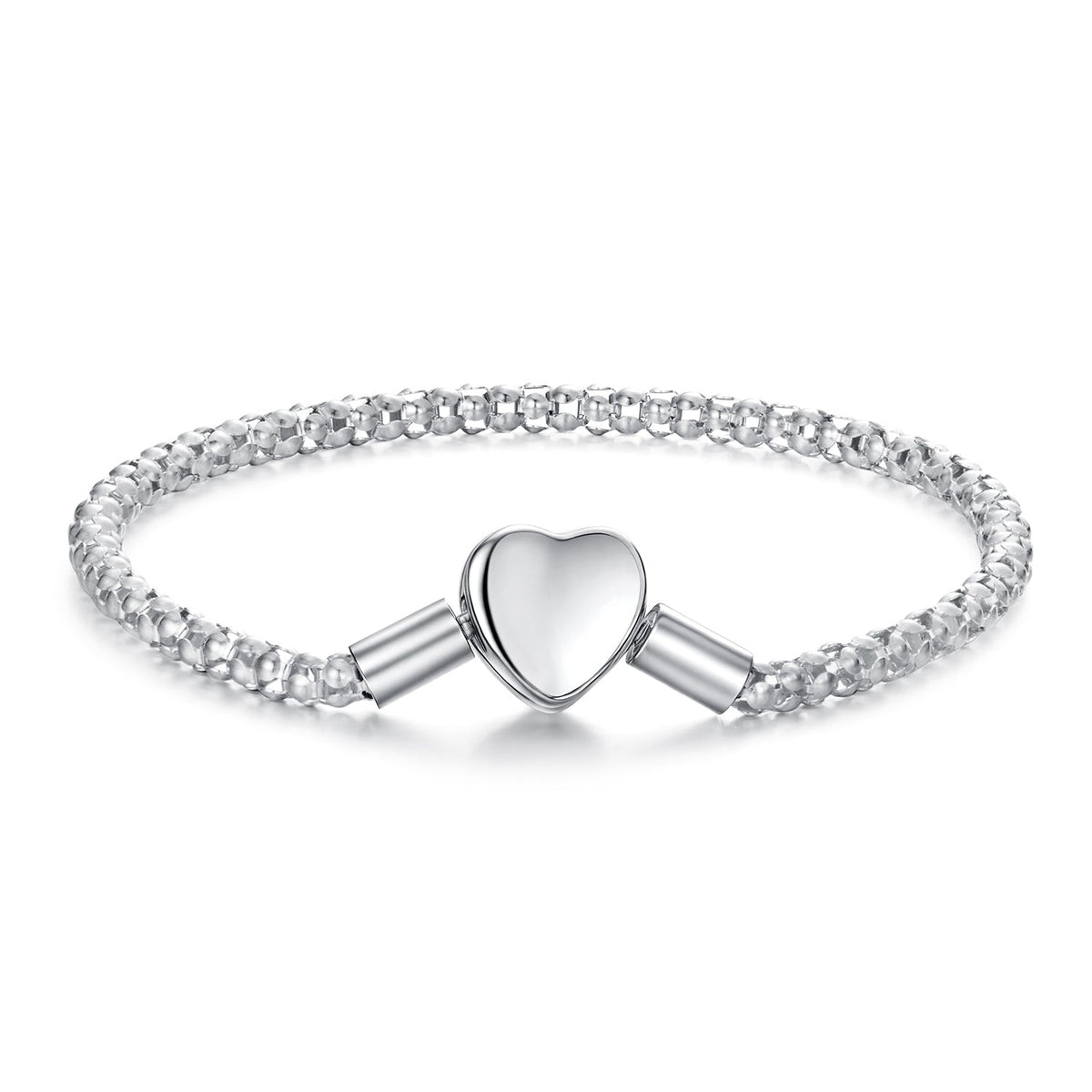 925 Sterling Silver Bracelet 17cm Heart-shaped 1.0cm for Women