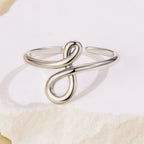 925 Sterling Silver Oxidized Silver 0.16 cm Ring
