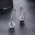 925 Sterling Silver Moissanite 1ct Earrings for Women