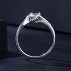925 Sterling Silver 5mm Moissanite Ring for Women