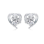 925 Sterling Silver Earrings with Pavé Setting CZ, 0.9cm for Women