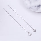925 Sterling Silver Plated Platinum Pavé Setting CZ Earrings for Women