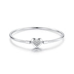 925 Sterling Silver White Gold Plated CZ Bracelet for Women - Size 17.0