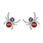 925 Sterling Silver Earrings with Pavé Setting CZ and Transparent Glass