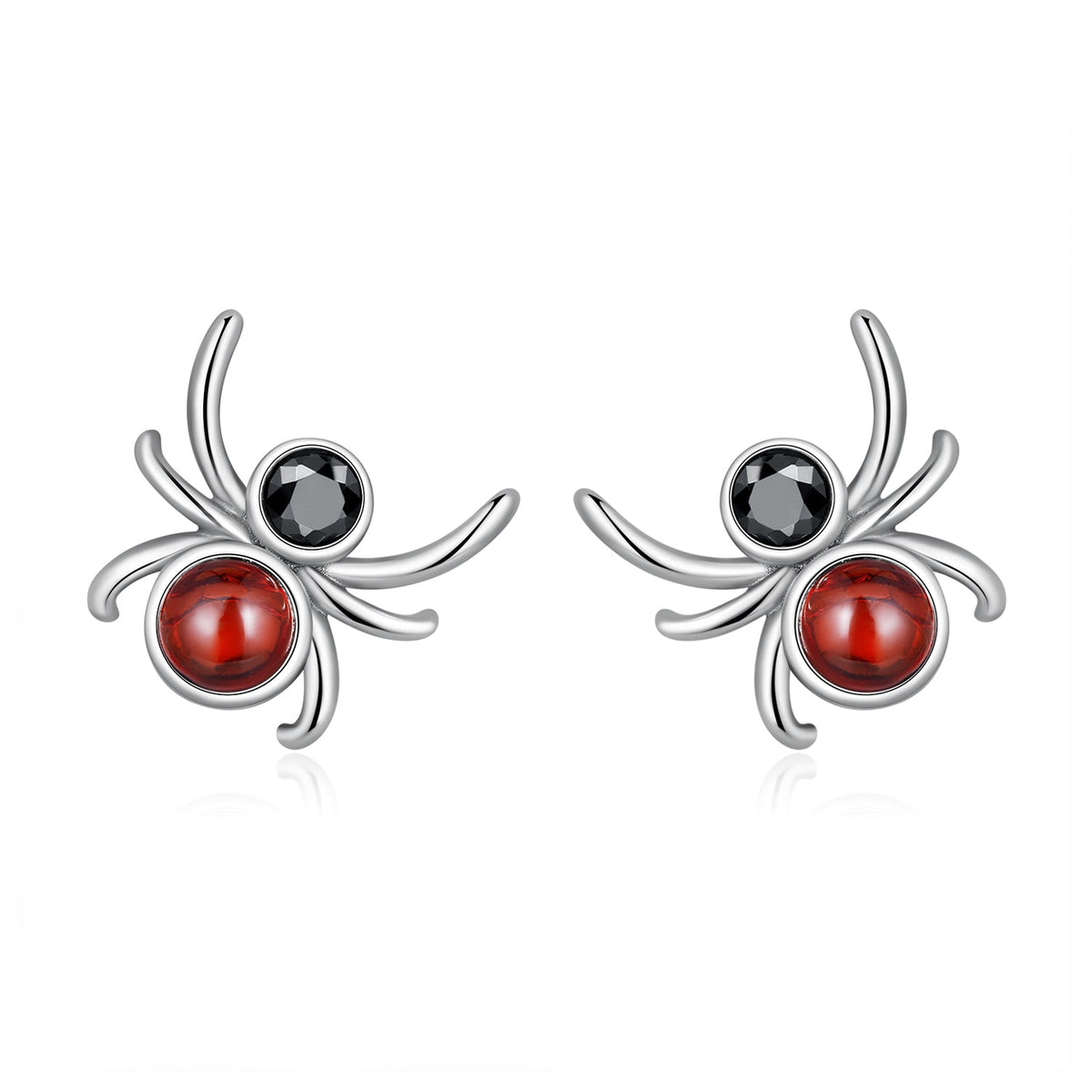 925 Sterling Silver Earrings with Pavé Setting CZ and Transparent Glass