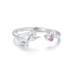 925 Sterling Silver Pavé Setting CZ White Gold Plated Ring for Women