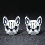 925 Sterling Silver Oxidized Enamel Earrings for Women 1*1cm