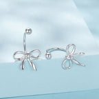 925 Sterling Silver Earrings with White Gold Plating - 1.0*1.3 cm