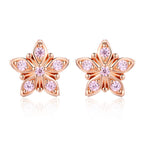 925 Sterling Silver Rose Gold Plated Pavé Setting CZ Earrings