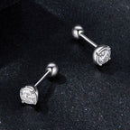 925 Sterling Silver 4mm Moissanite Earrings with Platinum Plating for Women