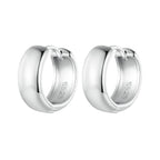925 Sterling Silver Platinum Plated Earrings 11x5mm for Women