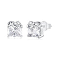 925 Sterling Silver White Gold Plated 0.7x0.7cm Pavé CZ Earrings for Women