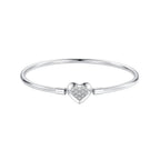 925 Sterling Silver White Gold Plated CZ Bracelet for Women - Size 17.0