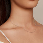 925 Sterling Silver Plated Platinum Necklace 400+50mm for Women