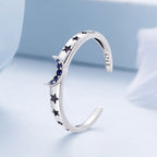 925 Sterling Silver Pavé Setting CZ Oxidized Ring | Size Nan | Style E