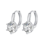 925 Sterling Silver Earrings with CZ and Platinum Plating, Size 13*7mm for Women
