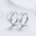 925 Sterling Silver Earrings with Pavé Setting and CZ Stone for Women