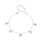925 Sterling Silver Plated White Gold 12x41mm Pendant Bracelet