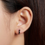 925 Sterling Silver & Plated Black Gold Earrings