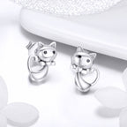 925 Sterling Silver Earrings with Pavé Setting in Oxidized Finish