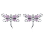 925 Sterling Silver Enamel Process Earrings with Pavé Setting CZ for Women