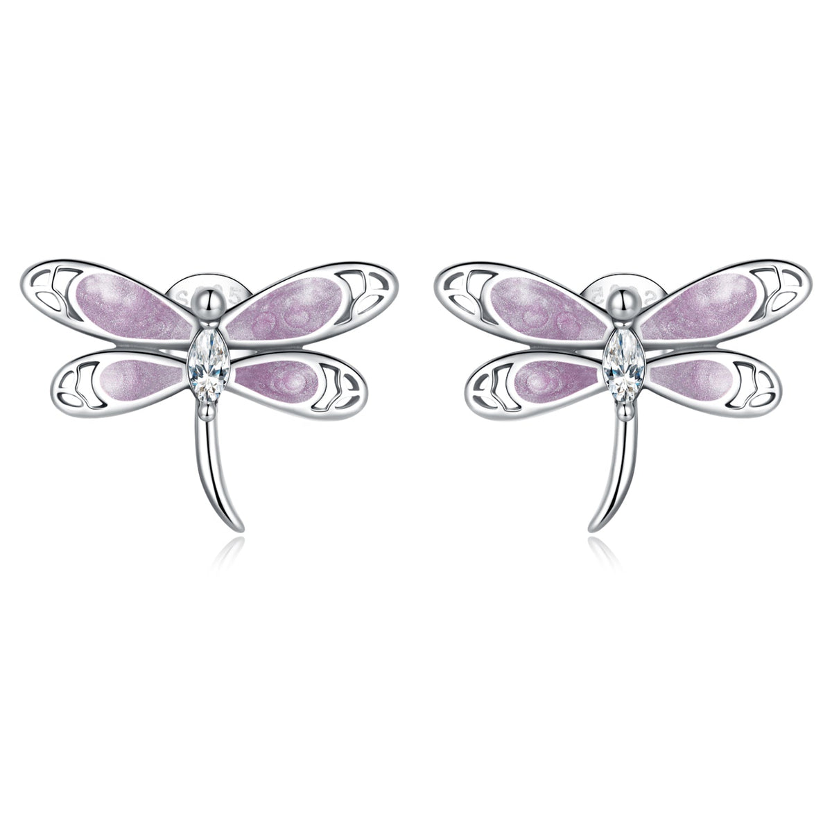 925 Sterling Silver Enamel Process Earrings with Pavé Setting CZ for Women