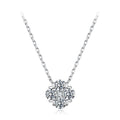 925 Sterling Silver White Gold Plated Moissanite 40+5cm Necklace for Women