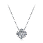 925 Sterling Silver White Gold Plated Moissanite 40+5cm Necklace for Women