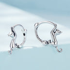 925 Sterling Silver Plated Gold Earrings Size 1.8cm for Women