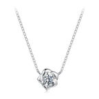 925 Sterling Silver Moissanite 0.5 Carat White Gold Plated Necklace for Women