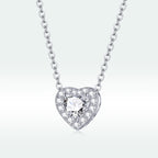 925 Sterling Silver Adjustable Cubic Zirconia Pendant Necklace for Women