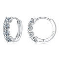 925 Sterling Silver White Gold Plated 0.10 Ct Moissanite CZ 1.1 cm Hoop Earrings for Women