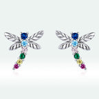 925 Sterling Silver Earrings with Pavé Setting CZ in Oxidized Silver