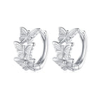 S925 Sterling Silver Earrings with Plated Platinum for Women