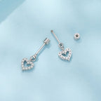 925 Sterling Silver White Gold Plated Pavé CZ Earrings