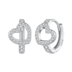 925 Sterling Silver Blue Pavé Setting CZ Earrings 12x8mm for Women