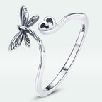 925 Sterling Silver Dragonfly Ring for Women