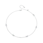 925 Sterling Silver Adjustable Necklace with White Gold Plating