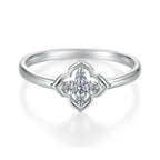 925 Sterling Silver White Gold Plated Moissanite Size 6 Ring for Women